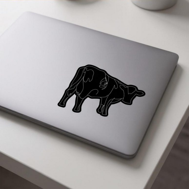 Pink Floyd Sticker - Atom Heart Mother Cow Line Art Pink Floyd Sticker - Atom Heart Mother Cow Line Art