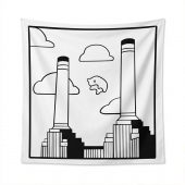 Pink Floyd Tapestry - Flying Pig Over Battersea Power Station Minimalism
