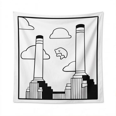 Pink Floyd Tapestry - Flying Pig Over Battersea Power Station Minimalism