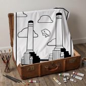 Pink Floyd Tapestry - Flying Pig Over Battersea Power Station Minimalism