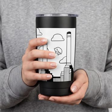 Pink Floyd Tumbler - Flying Pig Over Battersea Power Station Minimalism