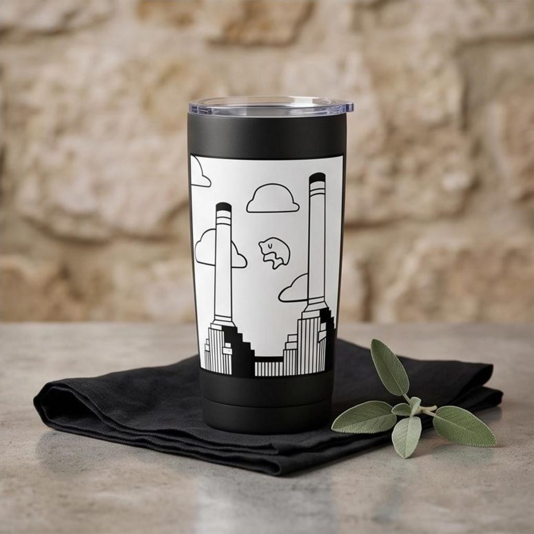 Pink Floyd Tumbler - Flying Pig Over Battersea Power Station Minimalism