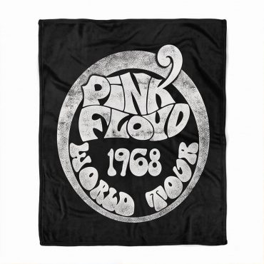 Pink Floyd Velveteen Plush Blanket - 1968 World Tour Rock Circle