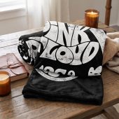 Pink Floyd Velveteen Plush Blanket - 1968 World Tour Rock Circle