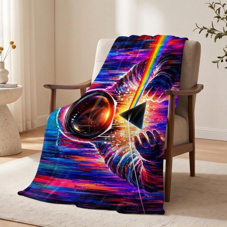 Pink Floyd Velveteen Plush Blanket - Astronaut First Encounter with DSOTM