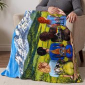 Pink Floyd Velveteen Plush Blanket - Back Art in the Valley Pink Floyd Velveteen Plush Blanket - Back Art in the Valley