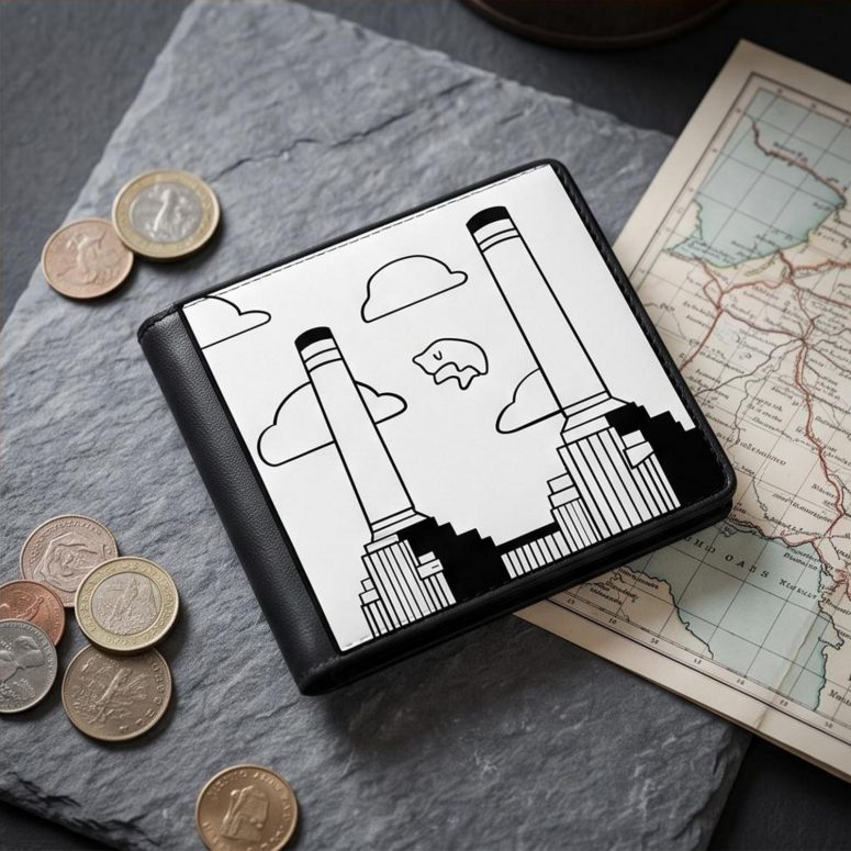 Pink Floyd Wallet - Flying Pig Over Battersea Power Station Minimalism